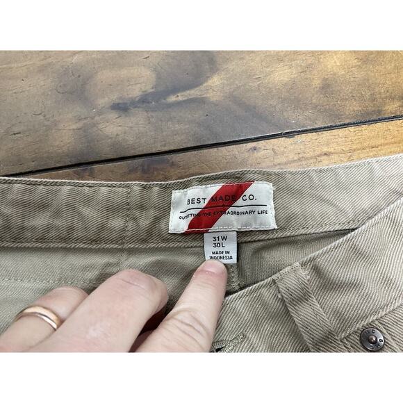 Best Made Co Jeans Mens 31x30 Khaki Straight Denim Jeans - Picture 5 of 12